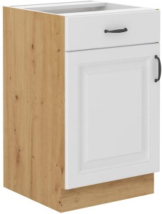 Szafka stojąca do kuchni z szufladą STILO 50 D 1F 1S Biały/Dąb Artisan