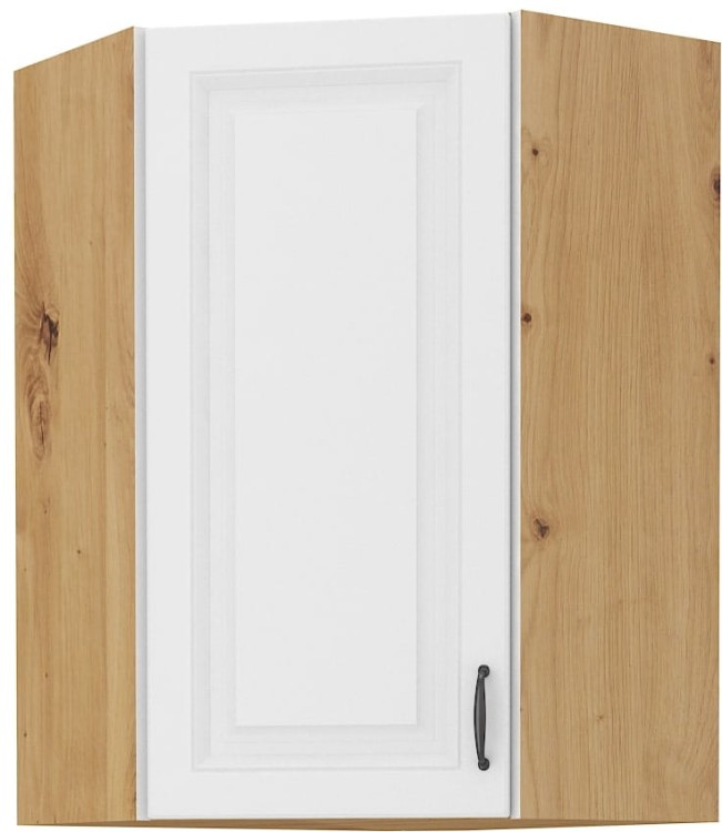 Szafka górna do kuchni narożna STILO 58x58 GN-90 1 F Biały/Dąb Artisan