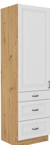 Szafka kominowa do kuchni z szufladami STILO 60 DKS-210 3S 1F Biały/Dąb Artisan
