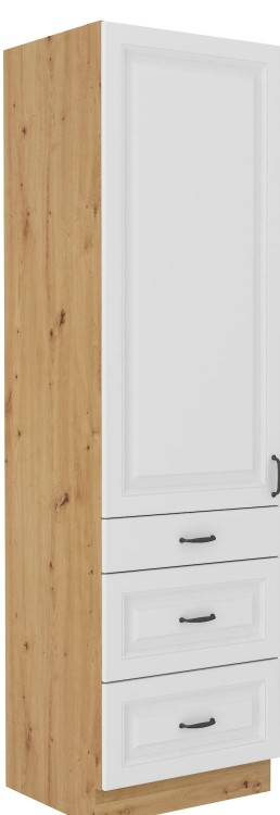 Szafka kominowa do kuchni z szufladami STILO 60 DKS-210 3S 1F Biały/Dąb Artisan