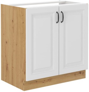 Szafka stojąca do kuchni pod zlew STILO 80 ZL 2F Biały/Dąb Artisan