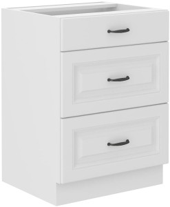 Szafka stojąca do kuchni z szufladami STILO 60 D 3S Biały/Biały