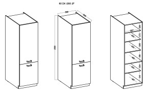 Szafka kominowa do kuchni STILO 60 DK-210 2 F Biały/Biały