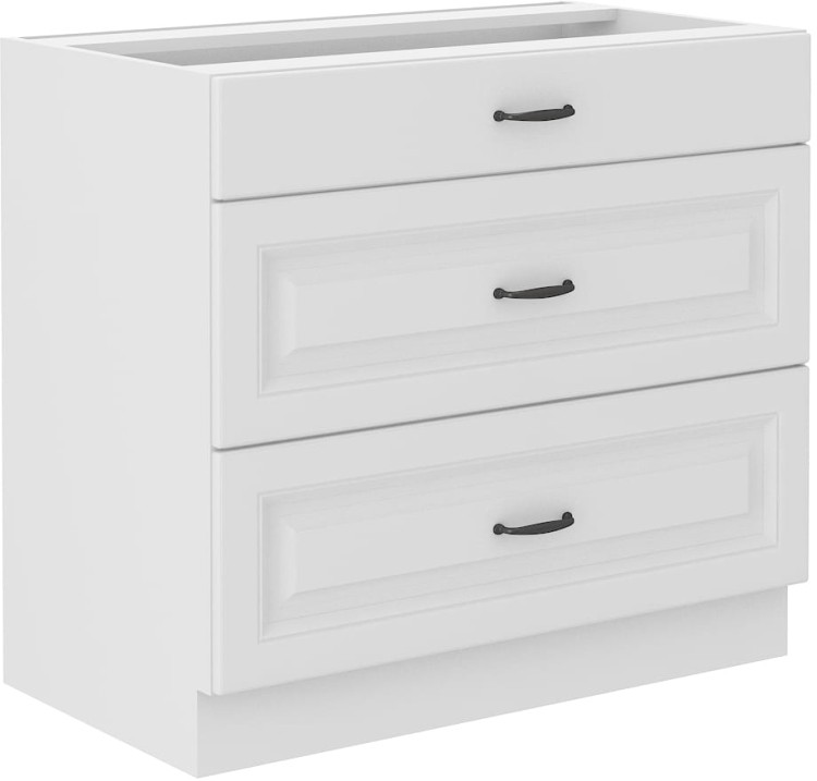 Szafka stojąca do kuchni z szufladami STILO 80 D 3S Biały/Biały