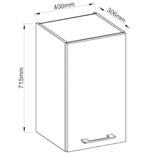 Szafka górna do kuchni VIGO 40 G-72 1F Połysk Biały/Lancelot