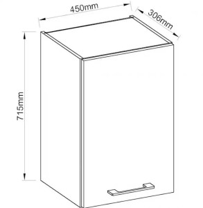 Szafka górna do kuchni VIGO 45 G-72 1F Połysk Biały/Lancelot