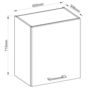 Szafka górna do kuchni VIGO 60 G-72 1F Połysk Biały/Lancelot