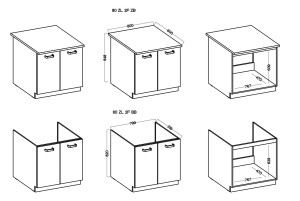 Szafka stojąca do kuchni pod zlew VIGO 80 ZL 2F Połysk Biały/Lancelot