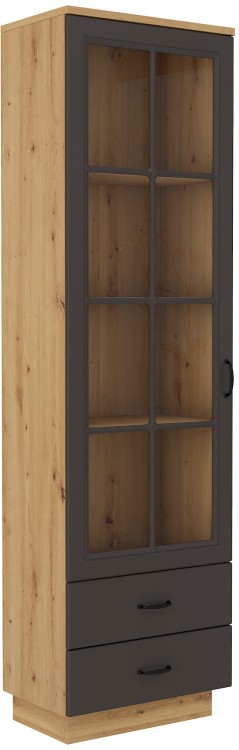 Witryna z szufladami Flawia GRAR 60 1D 2S Grafit/Artisan