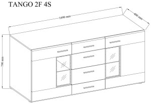 Meblościanka Tango SRC01 z komodą SRC20 San Remo Ciemne