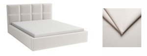 Łóżko dwuosobowe 160x200 z materacem - Alaska Kremowe