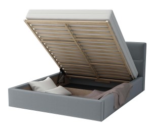 Łóżko dwuosobowe 180x200 z materacem - Alaska Kremowe