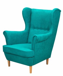 Fotel Uszak z podnóżkiem Denver Turkusowy