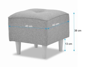 Fotel Uszak z podnóżkiem Denver Turkusowy