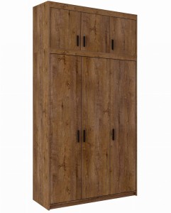 Szafa trzydrzwiowa Elena 3D DL03 z nadstawką NAEL DL03 Dąb Lefkas