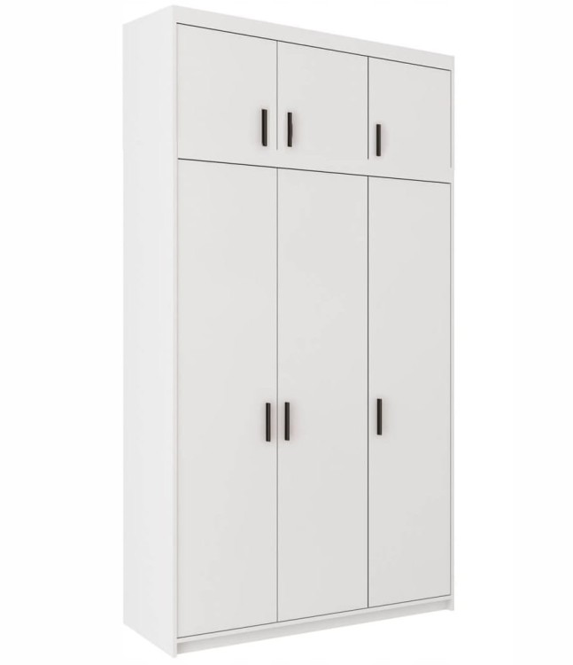 Szafa trzydrzwiowa Elena 3D WH03 z nadstawką NAEL WH03 Biały