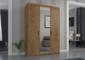 Szafa trzydrzwiowa z lustrem i nadstawką Elena Dąb Lefkas