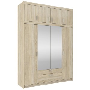Szafa z lustrem Elena 4D SO04 z nadstawką NAEL SO04 Dąb Sonoma