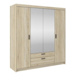 Szafa z lustrem Elena 4D SO04 z nadstawką NAEL SO04 Dąb Sonoma