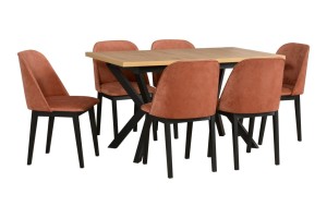 Stół rozkładany 140/180x80 z krzesłami L008