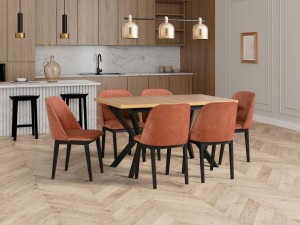 Stół rozkładany 140/180x80 z krzesłami L008
