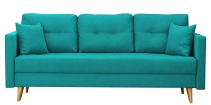 Komplet wypoczynkowy skandynawski sofa i 2 fotele Turkusowy