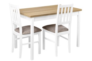Zestaw stół z 2 krzesłami X005 Biały/Dąb Grandson