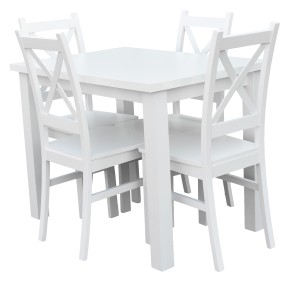 Stół z 4 krzesłami Z057 Biały
