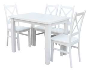 Stół z 4 krzesłami Z057 Biały