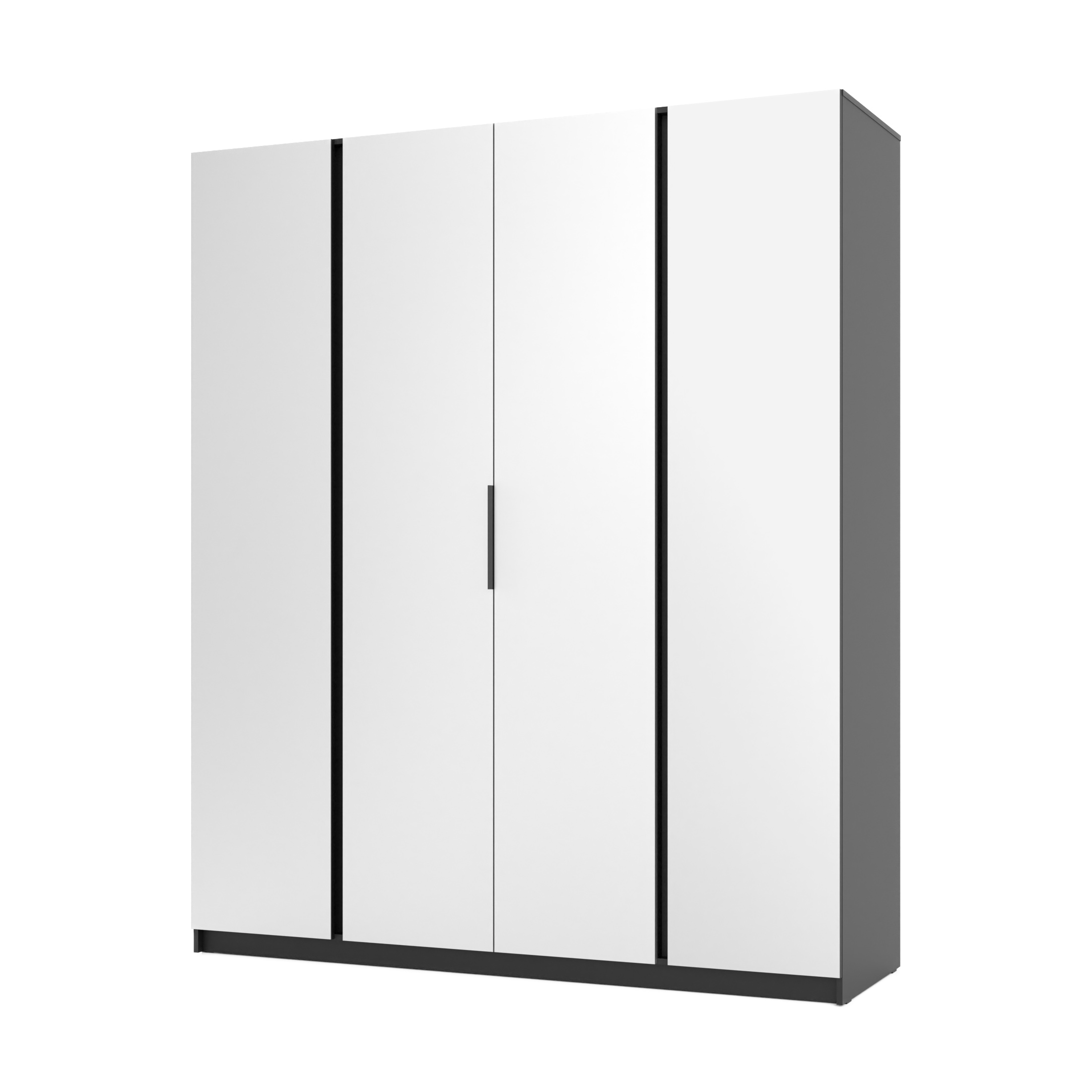 Szafa do przedpokoju 4-drzwiowa z lustrami i półkami Dravero BL/BL 4L