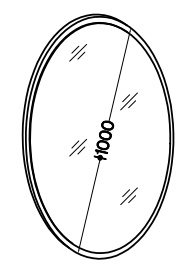 Lustro okragłe wiszące do toaletki 100cm Flana 701 Dąb Cremona