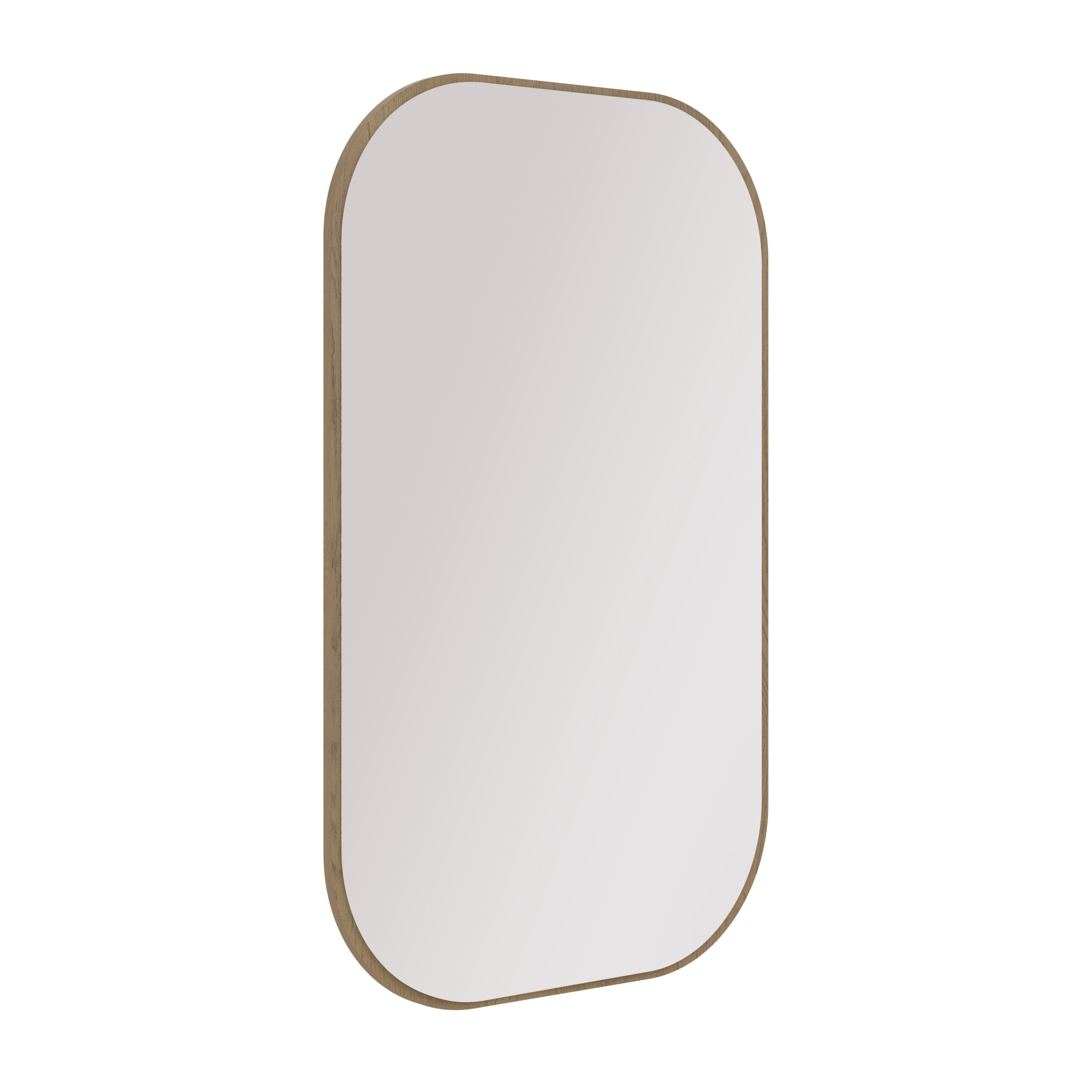 Prostokątne lustro wiszące do toaletki z zaokrąglonymi narożnikami Flana 702 Dąb Cremona