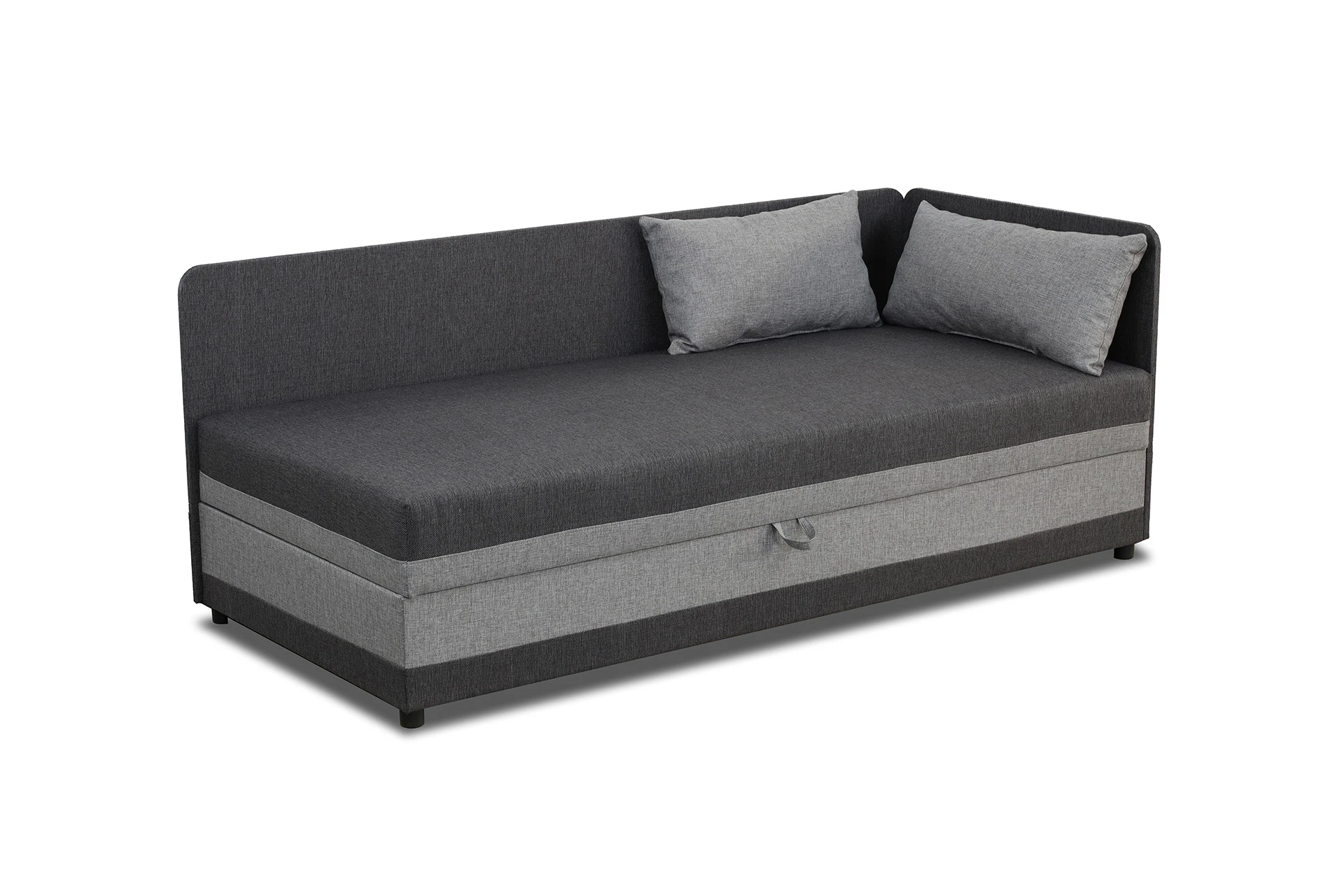 Tapczan łóżko jednoosobowe z pojemnikiem Hirek Eko 80x180 Grafitowe/Szare