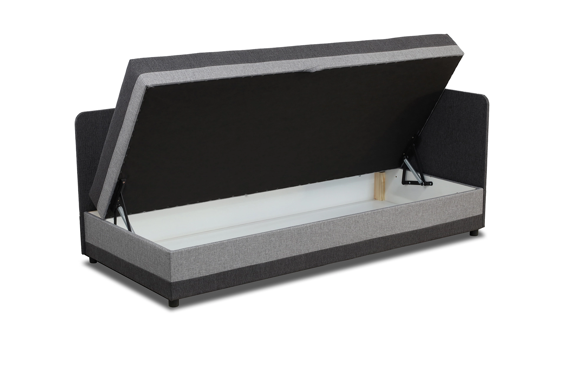 Tapczan łóżko jednoosobowe z pojemnikiem Hirek Eko 80x180 Grafitowe/Szare