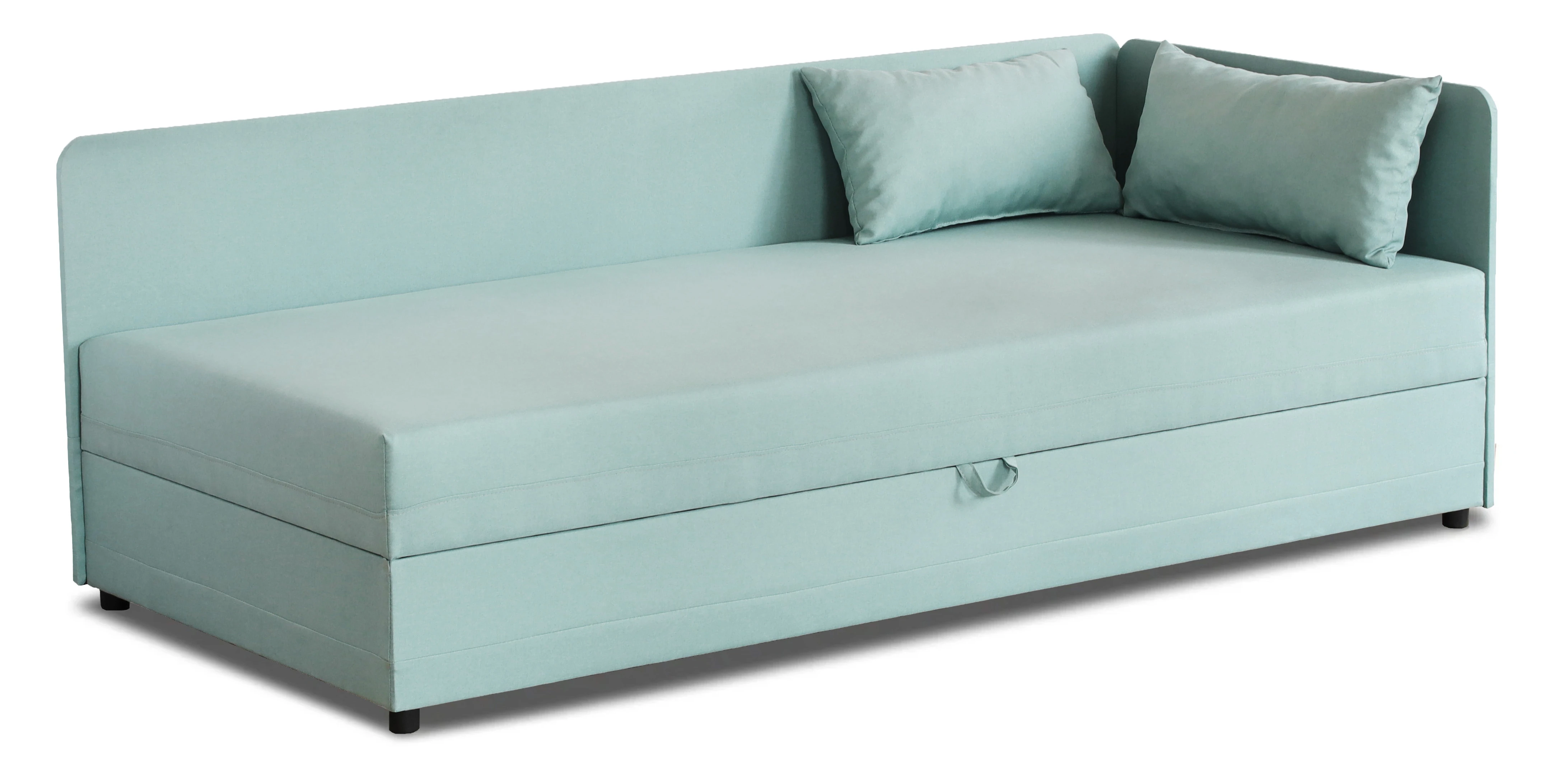 Tapczan łóżko jednoosobowe z pojemnikiem Hirek Eko 80x200 Miętowy