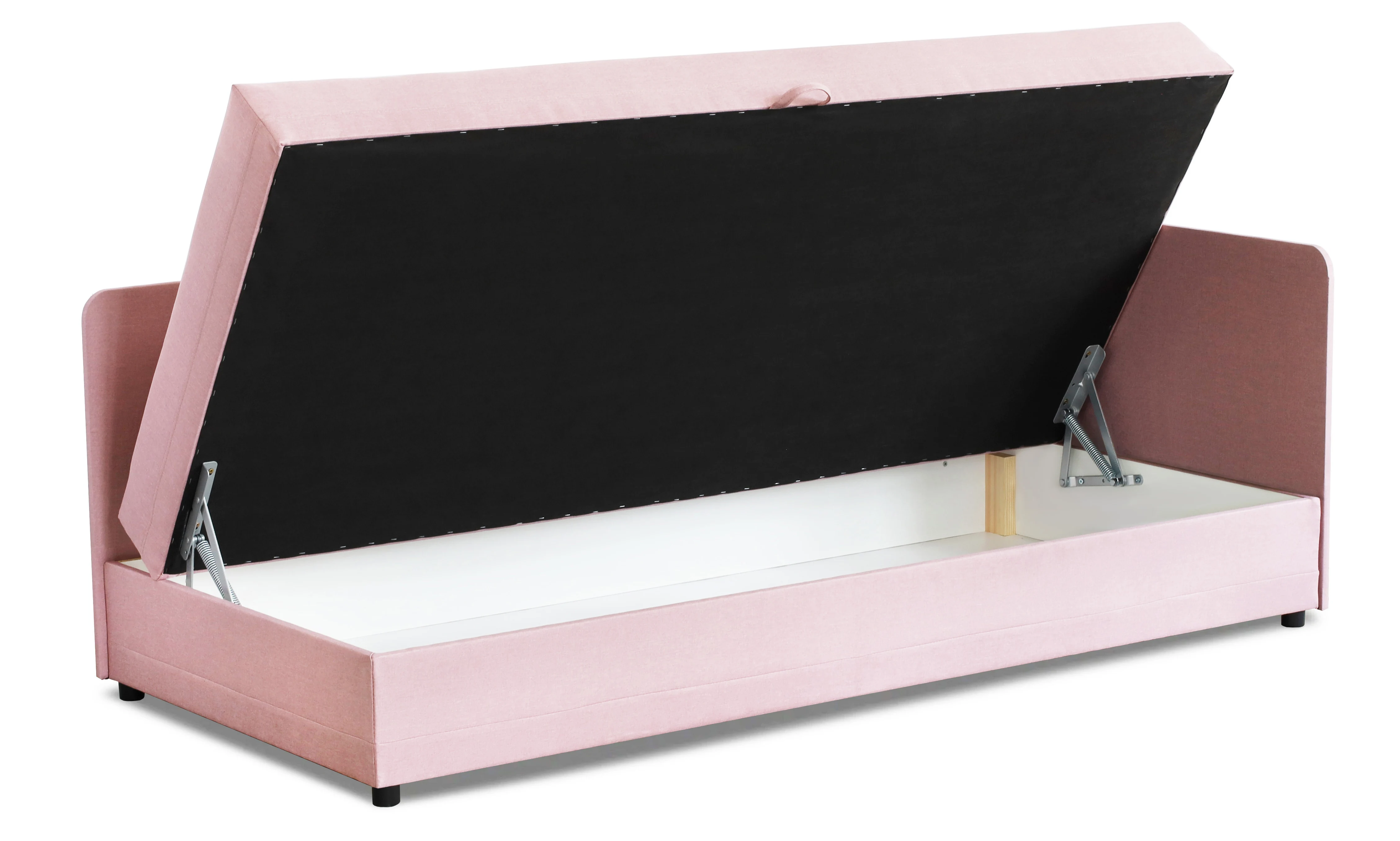 Tapczan łóżko jednoosobowe z pojemnikiem Hirek Eko 80x200 Różowy