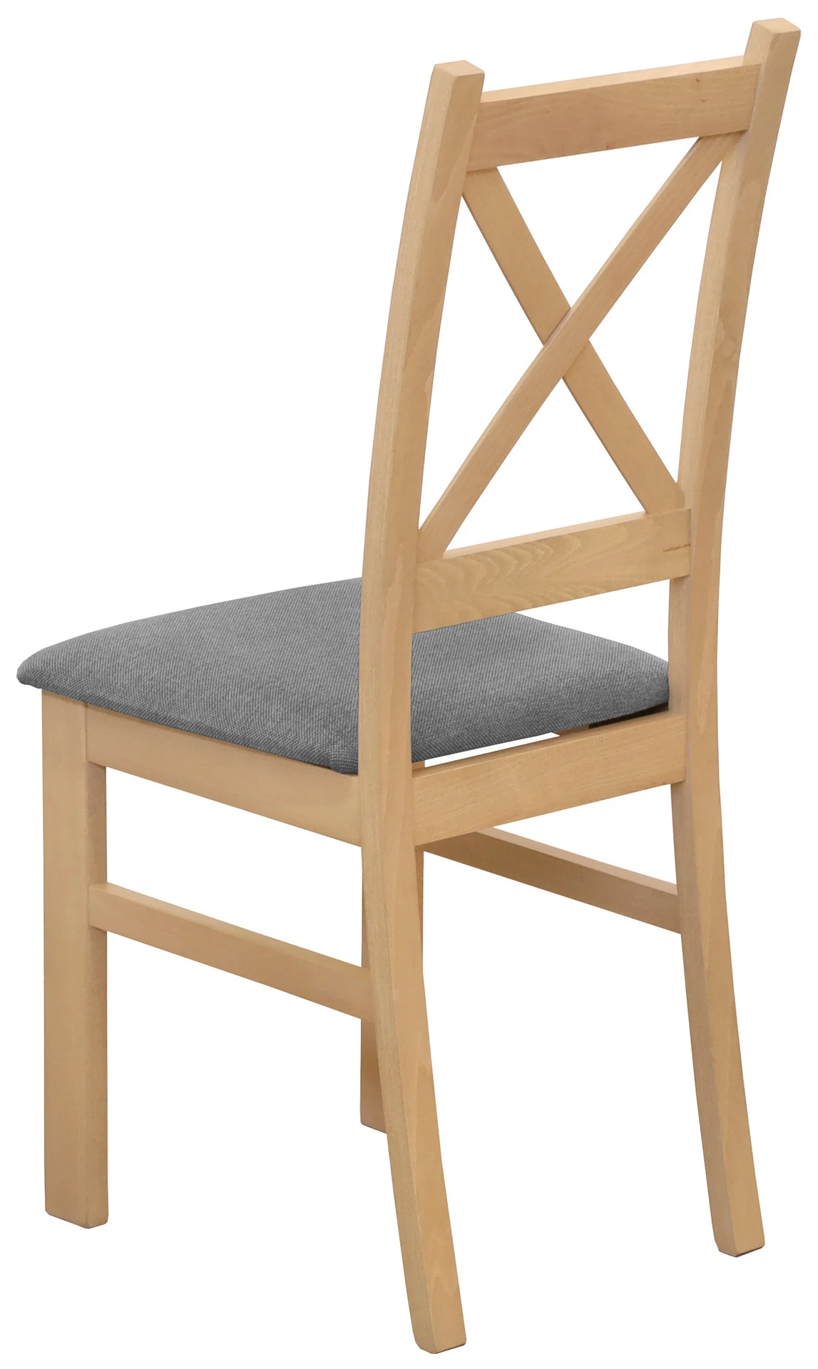 Krzesło krzyżak drewniane do jadalni Dąb Artisan/Szary