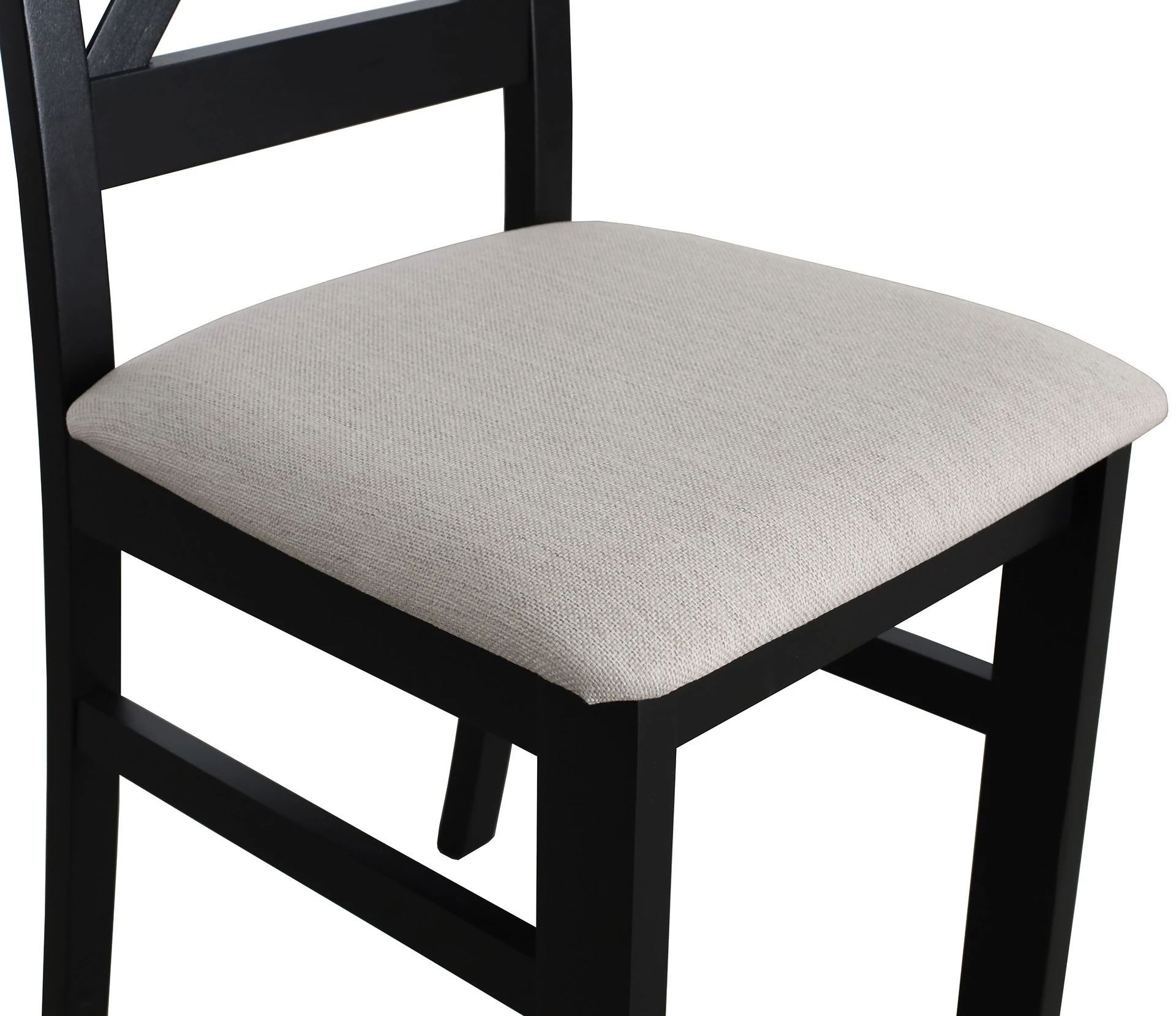 Krzesło krzyżak tapicerowane do jadalni Czarny/Beż