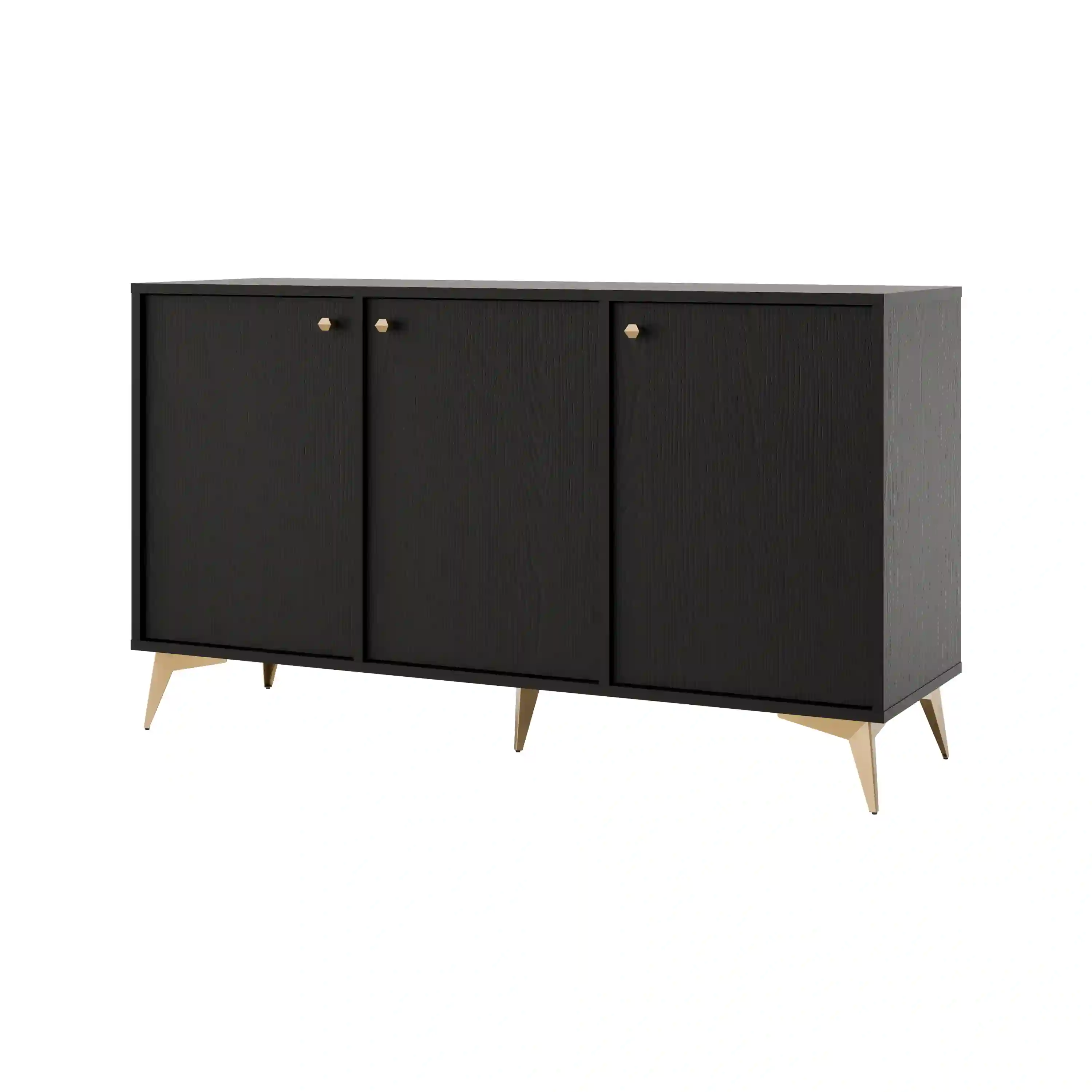 Komoda trzydrzwiowa do salonu Sakai 3F T813 Czarny