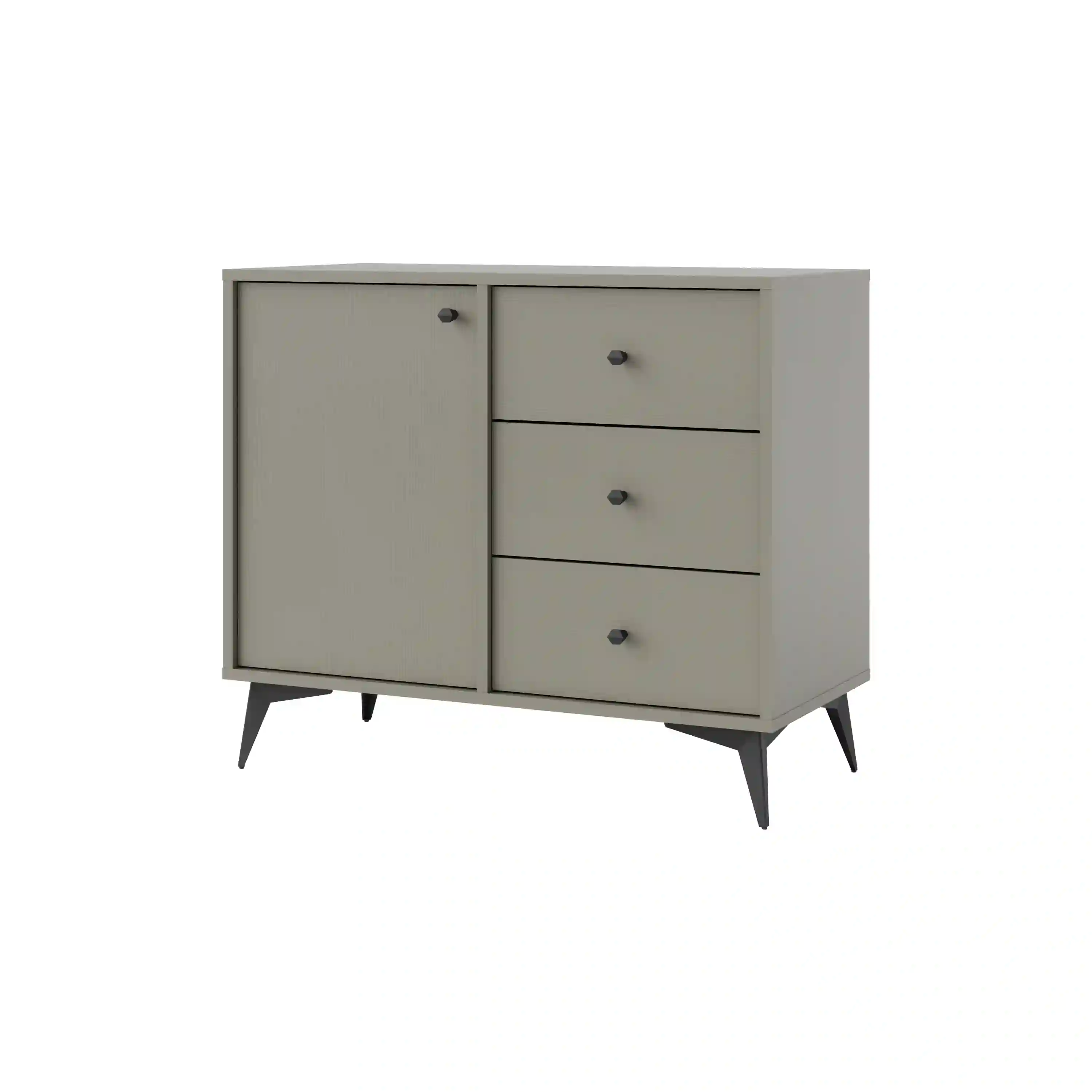 Komoda z szufladami do salonu Sakai 1F 3S T814 Eukaliptus