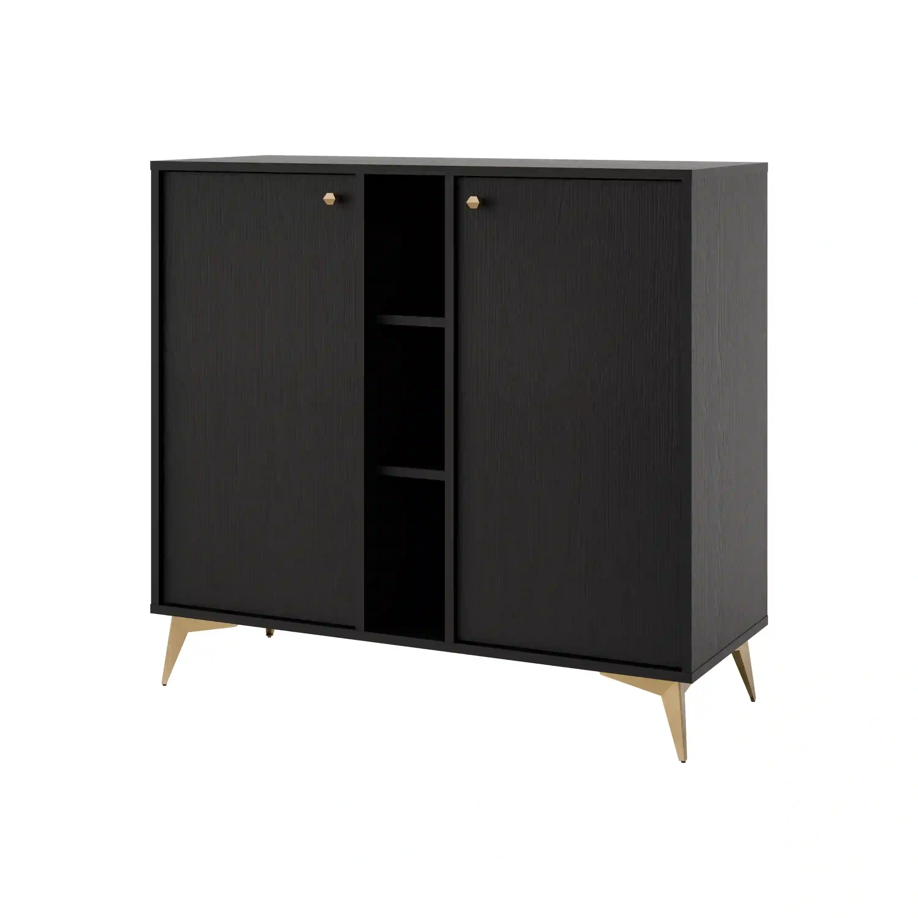 Komoda dwudrzwiowa do salonu Sakai 2F T822 Czarny