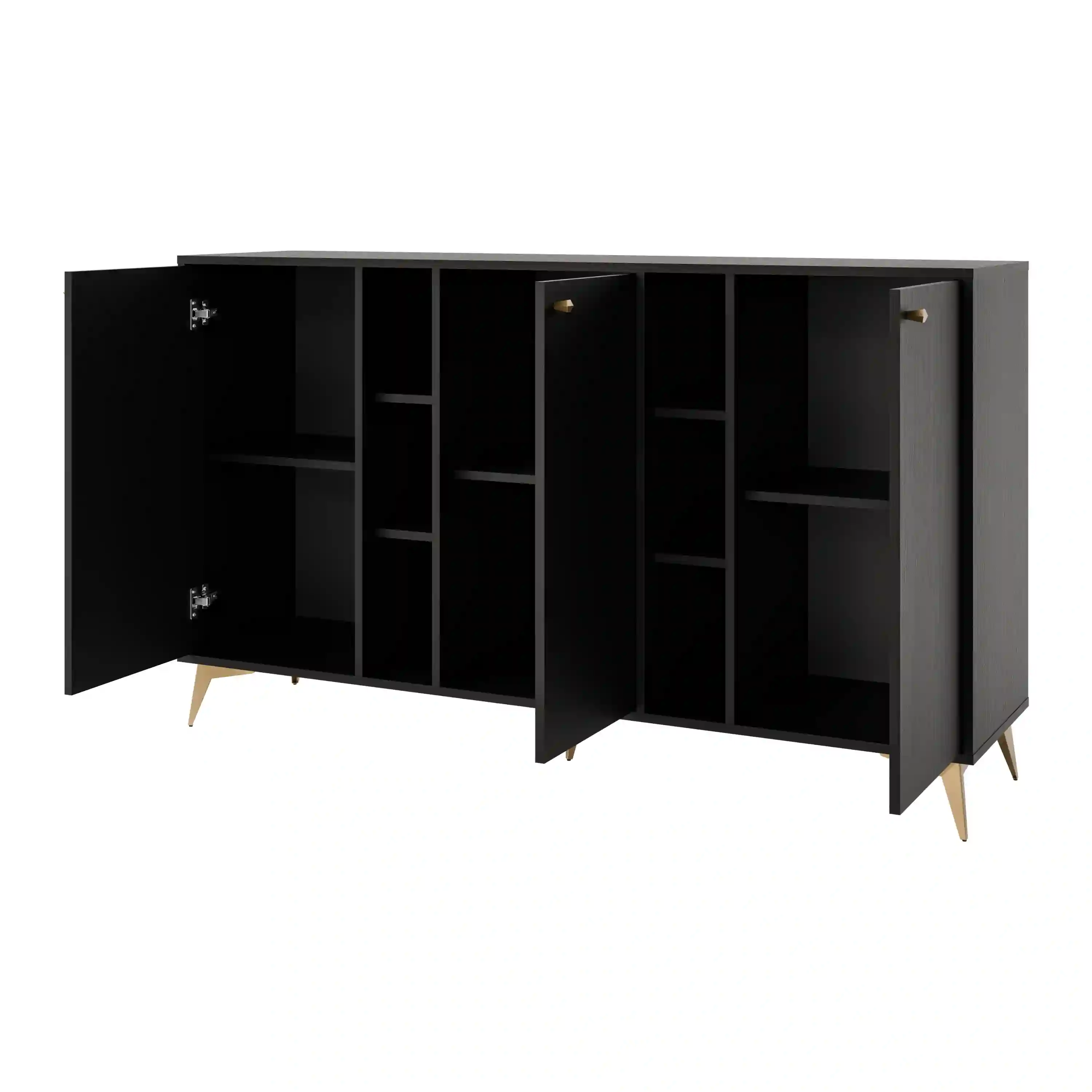 Komoda trzydrzwiowa do salonu Sakai 3F T823 Czarny
