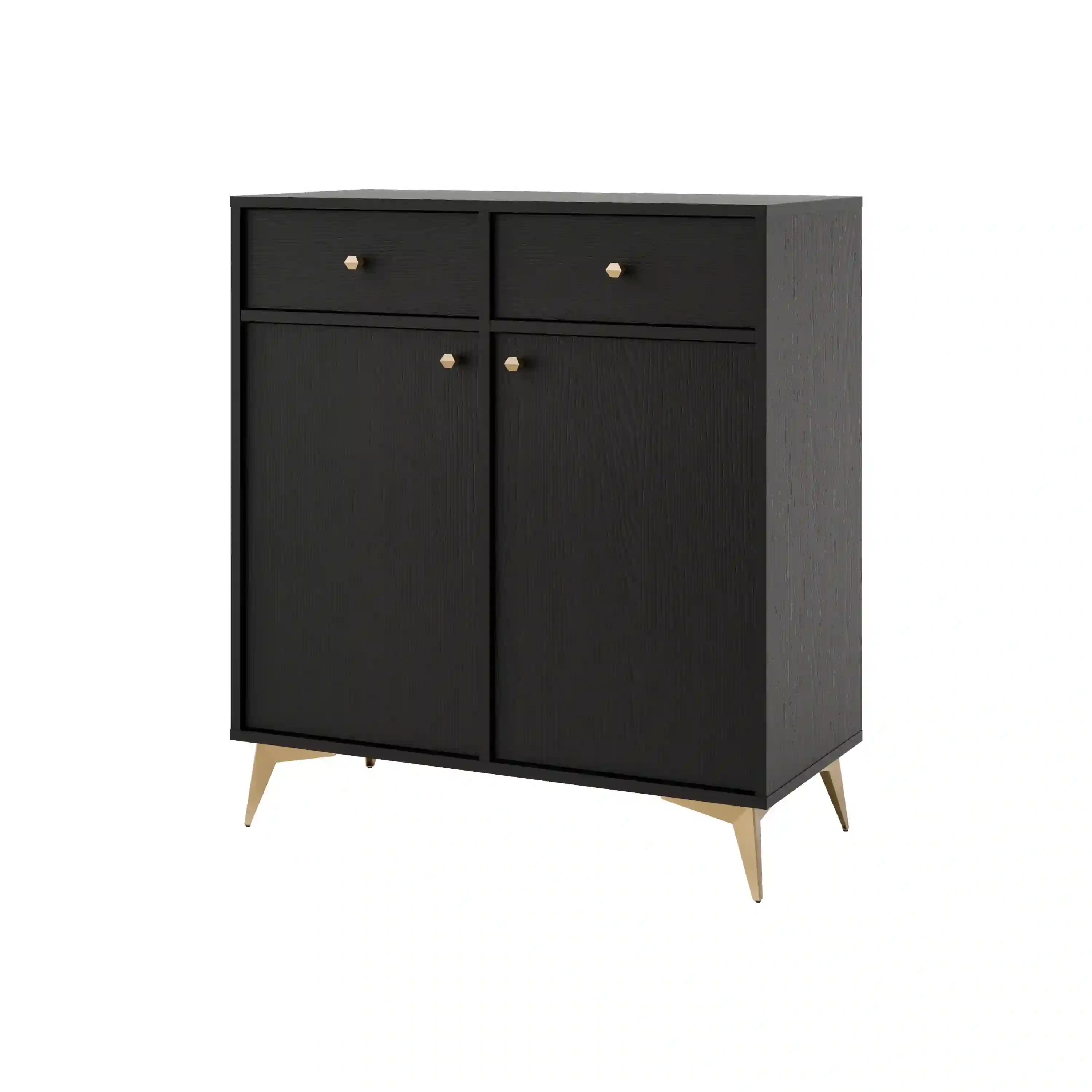 Komoda z szufladami do salonu Sakai 2F 2S T826 Czarny