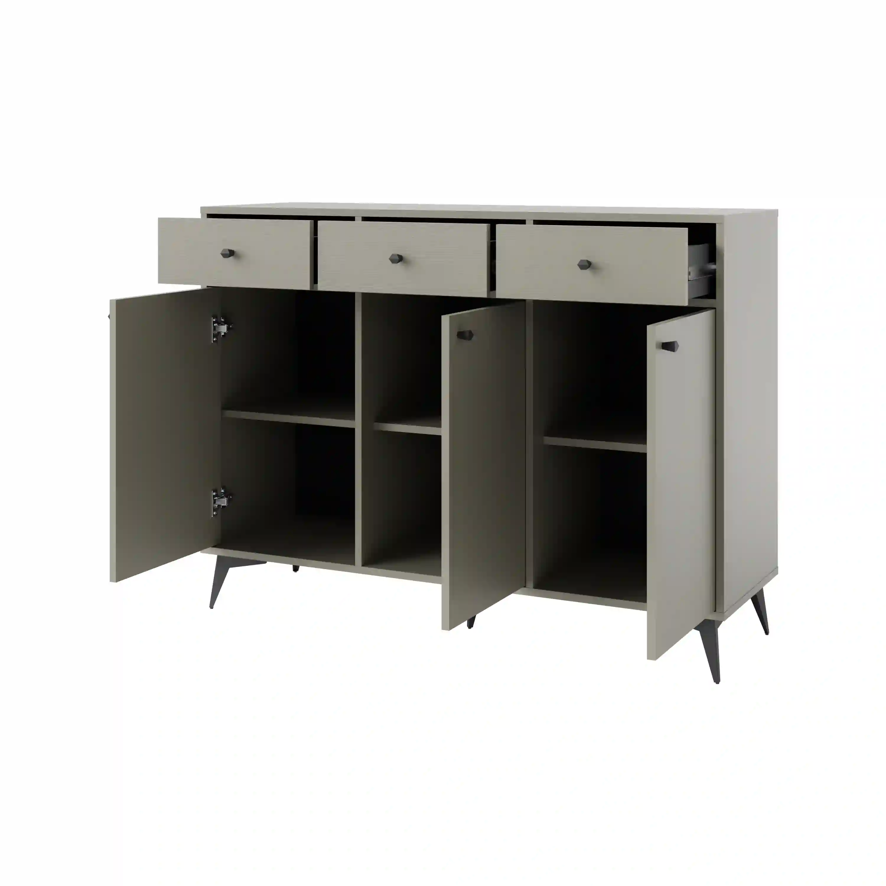 Komoda z szufladami do salonu Sakai 3F 3S T827 Eukaliptus