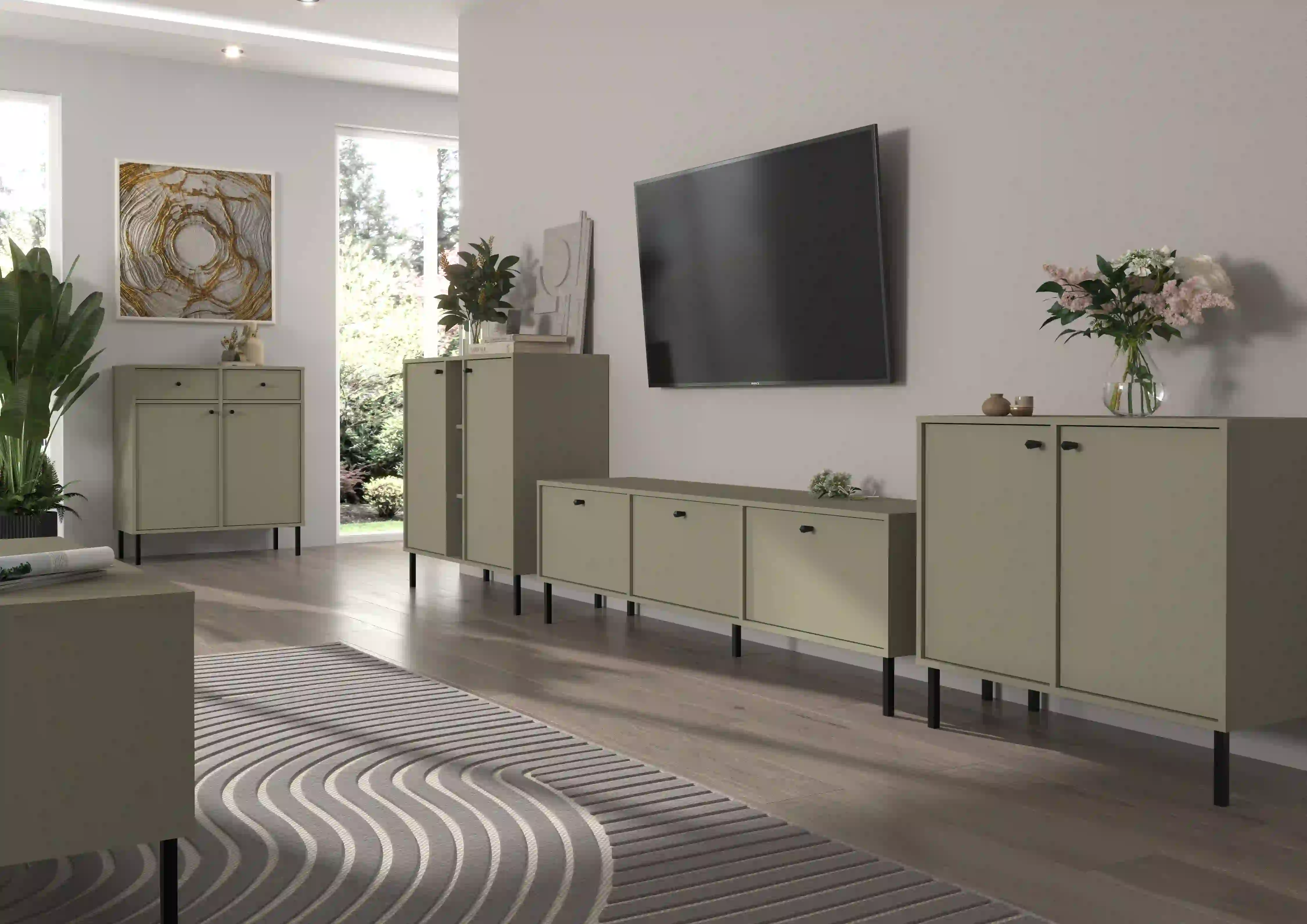 Komoda dwudrzwiowa do salonu Sakai 2F T812 Eukaliptus