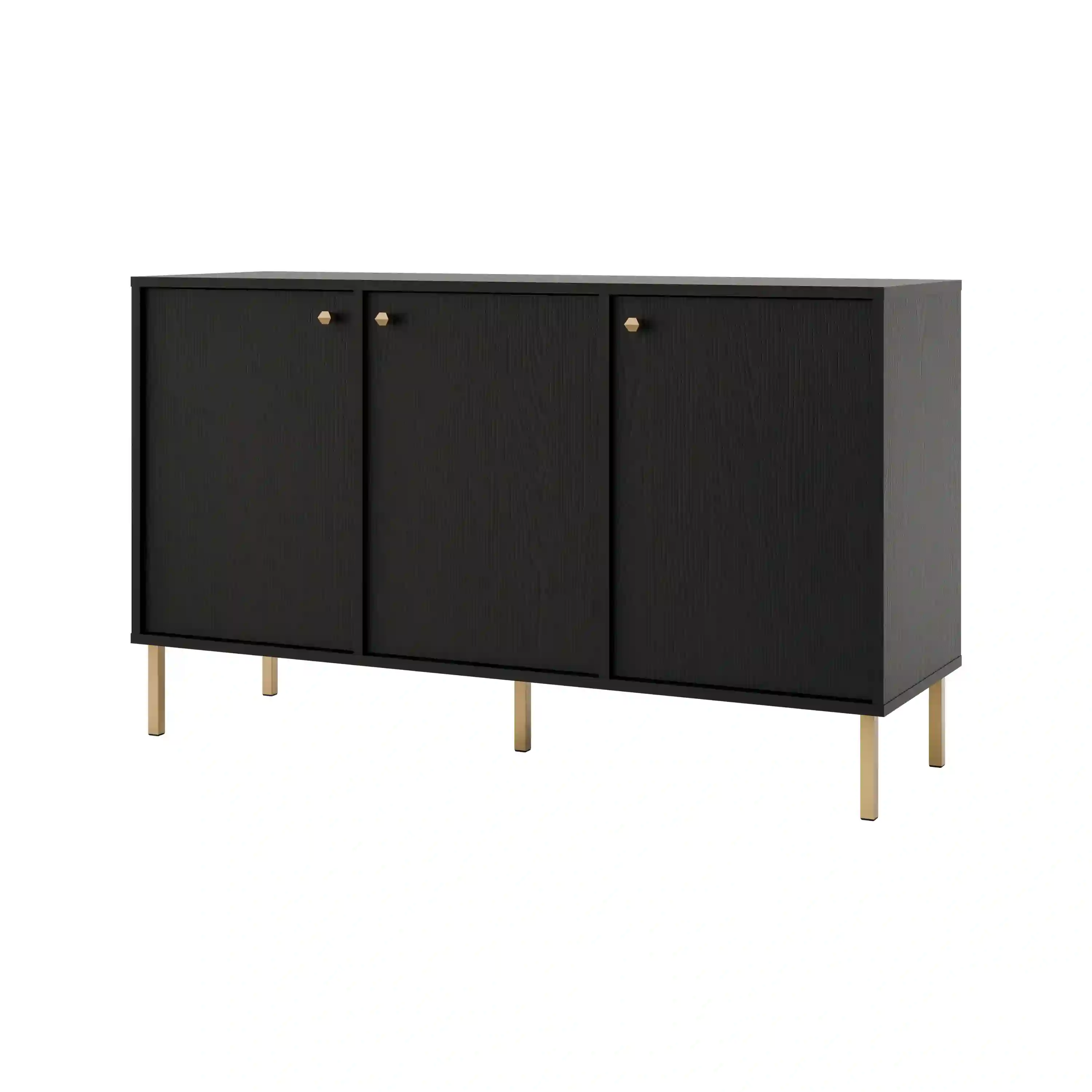 Komoda trzydrzwiowa do salonu Sakai 3F T813 Czarny
