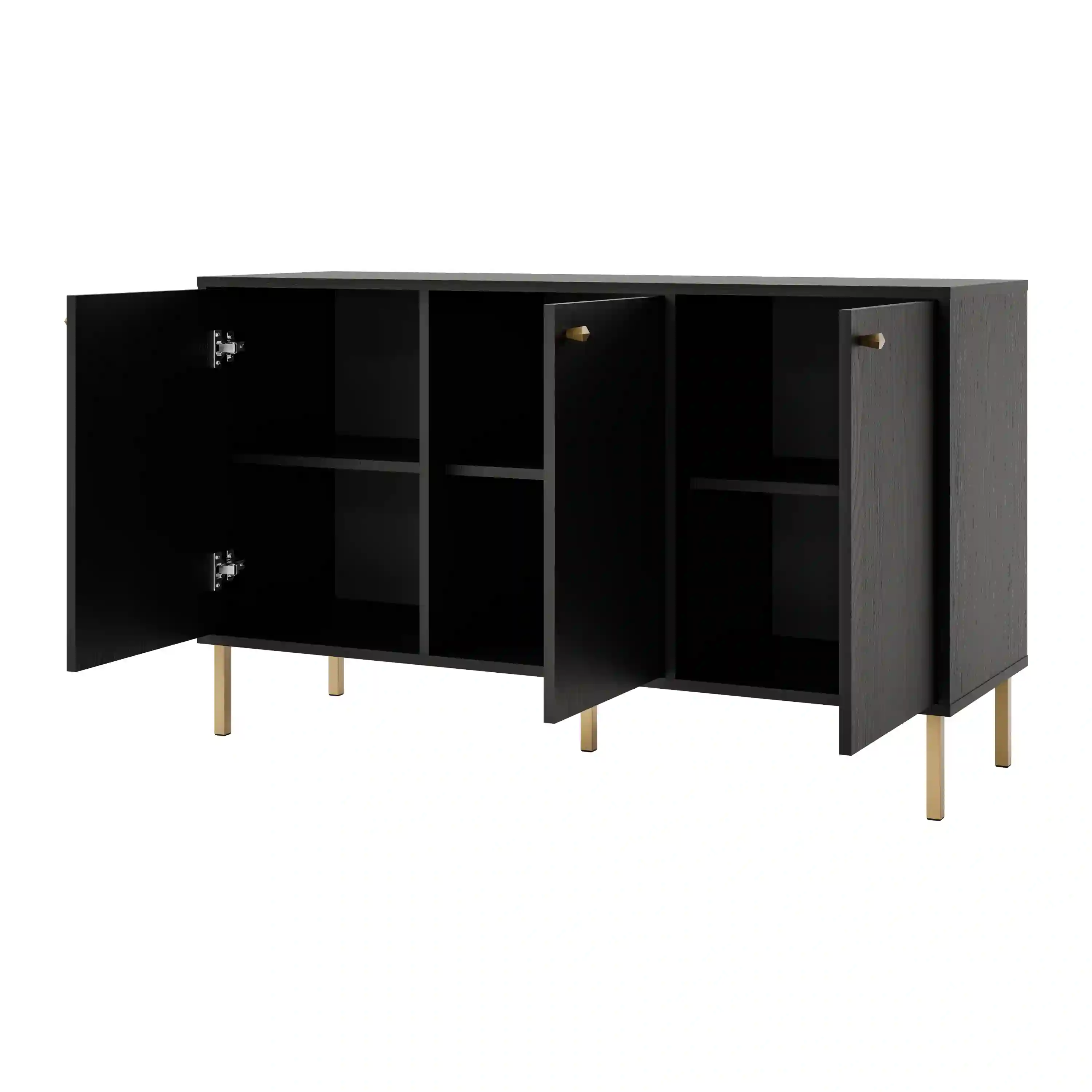 Komoda trzydrzwiowa do salonu Sakai 3F T813 Czarny
