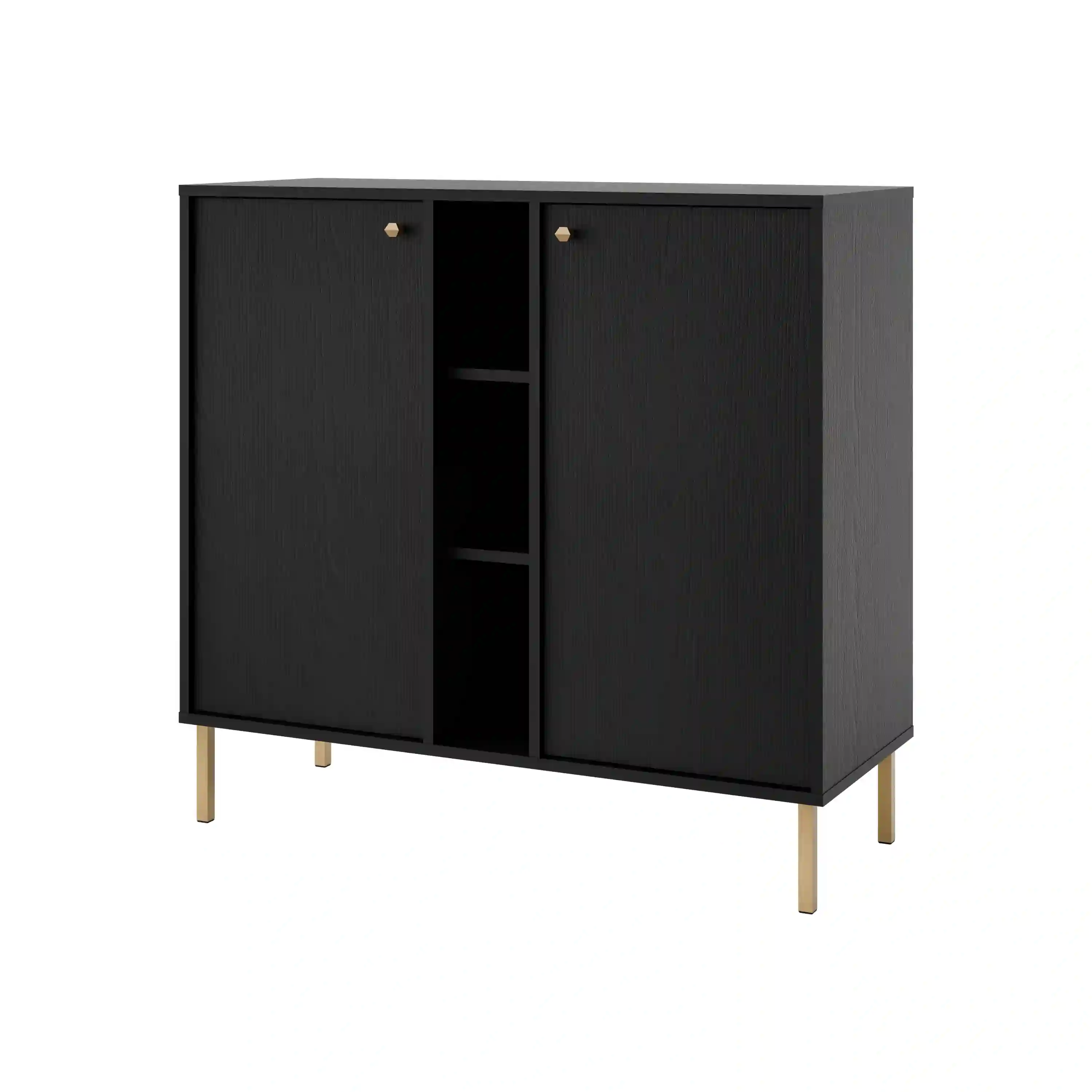 Komoda dwudrzwiowa do salonu Sakai 2F T822 Czarny