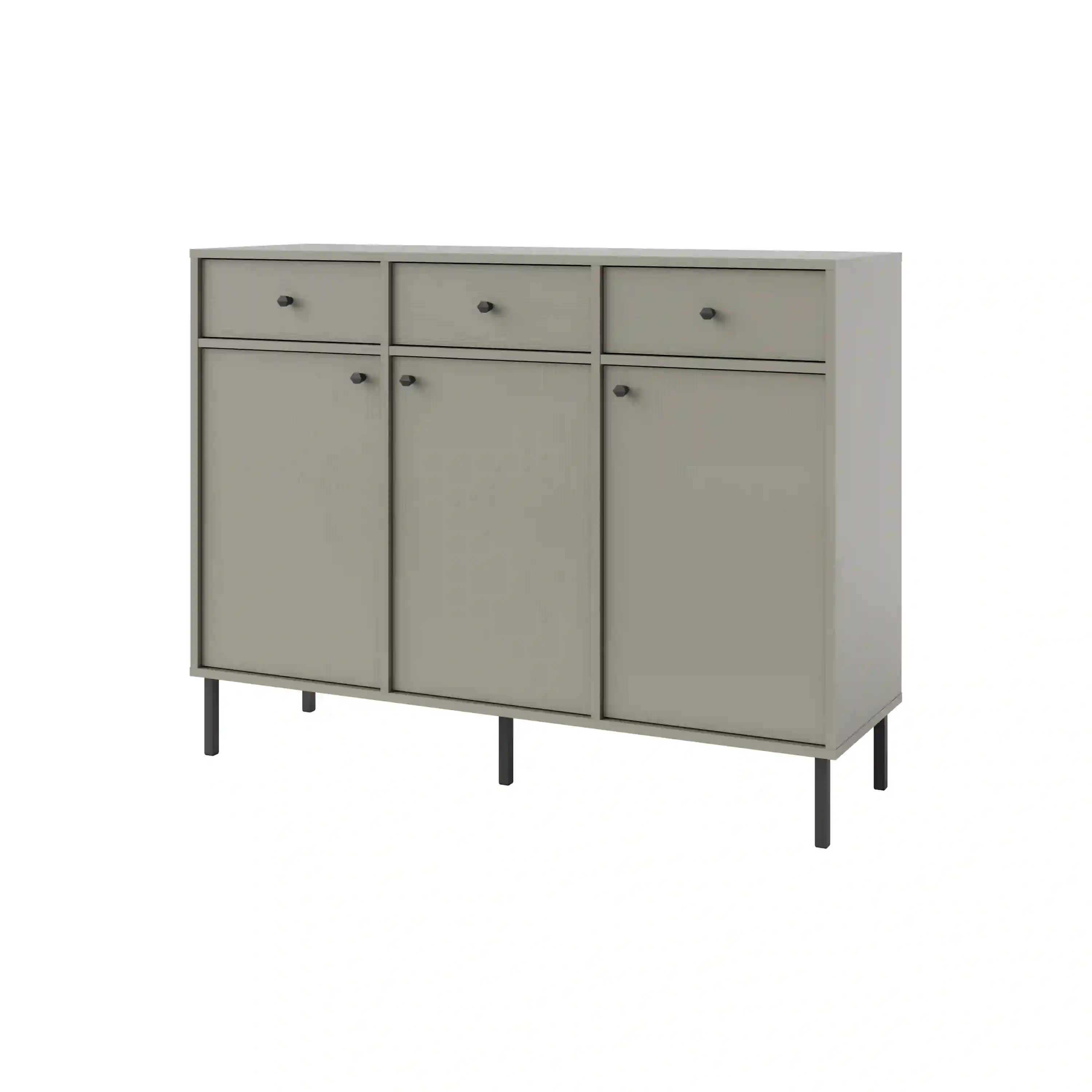 Komoda z szufladami do salonu Sakai 3F 3S T827 Eukaliptus