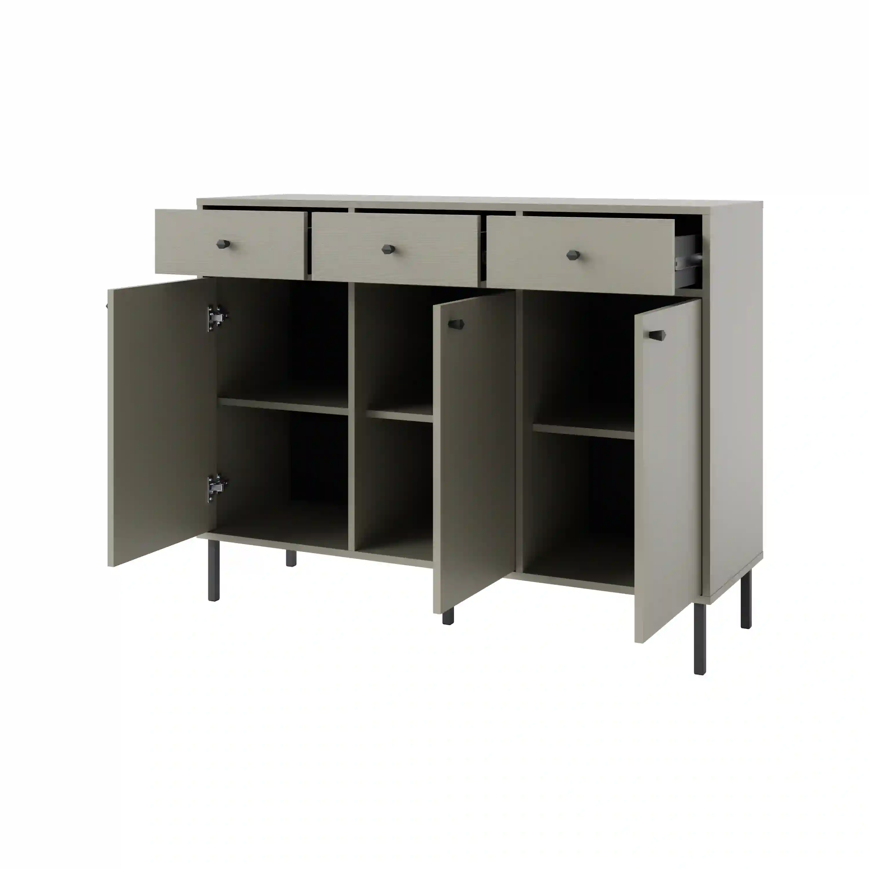 Komoda z szufladami do salonu Sakai 3F 3S T827 Eukaliptus